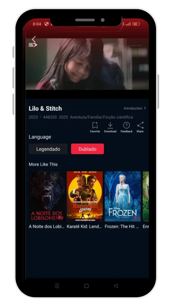 home page 7 Menu de legendas com opções de idioma ativadas para conteúdo de streaming